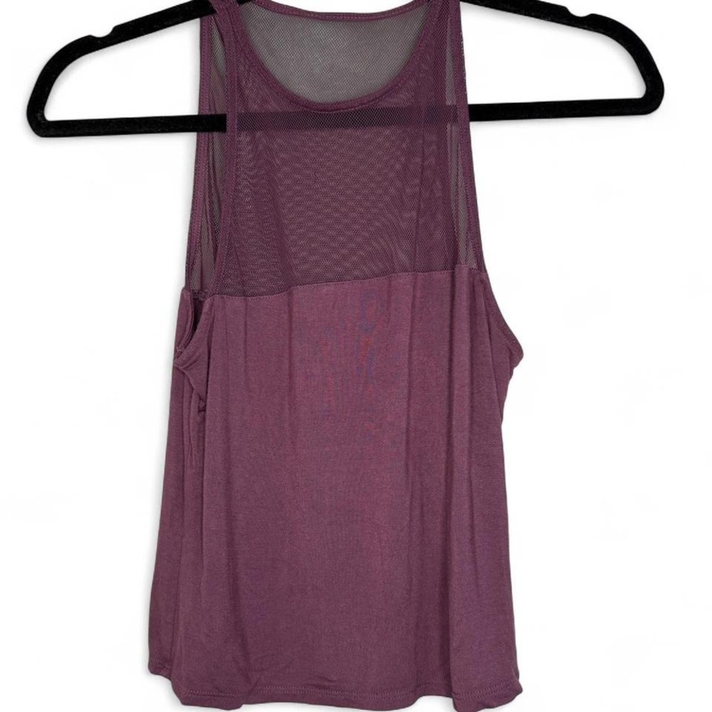 Garage size small purple mesh tank top
